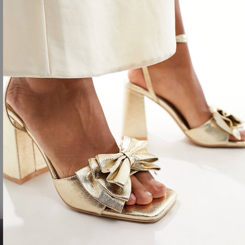 Gold platform bow heels - Be Mine Veronika heeled sandals in gold from A…